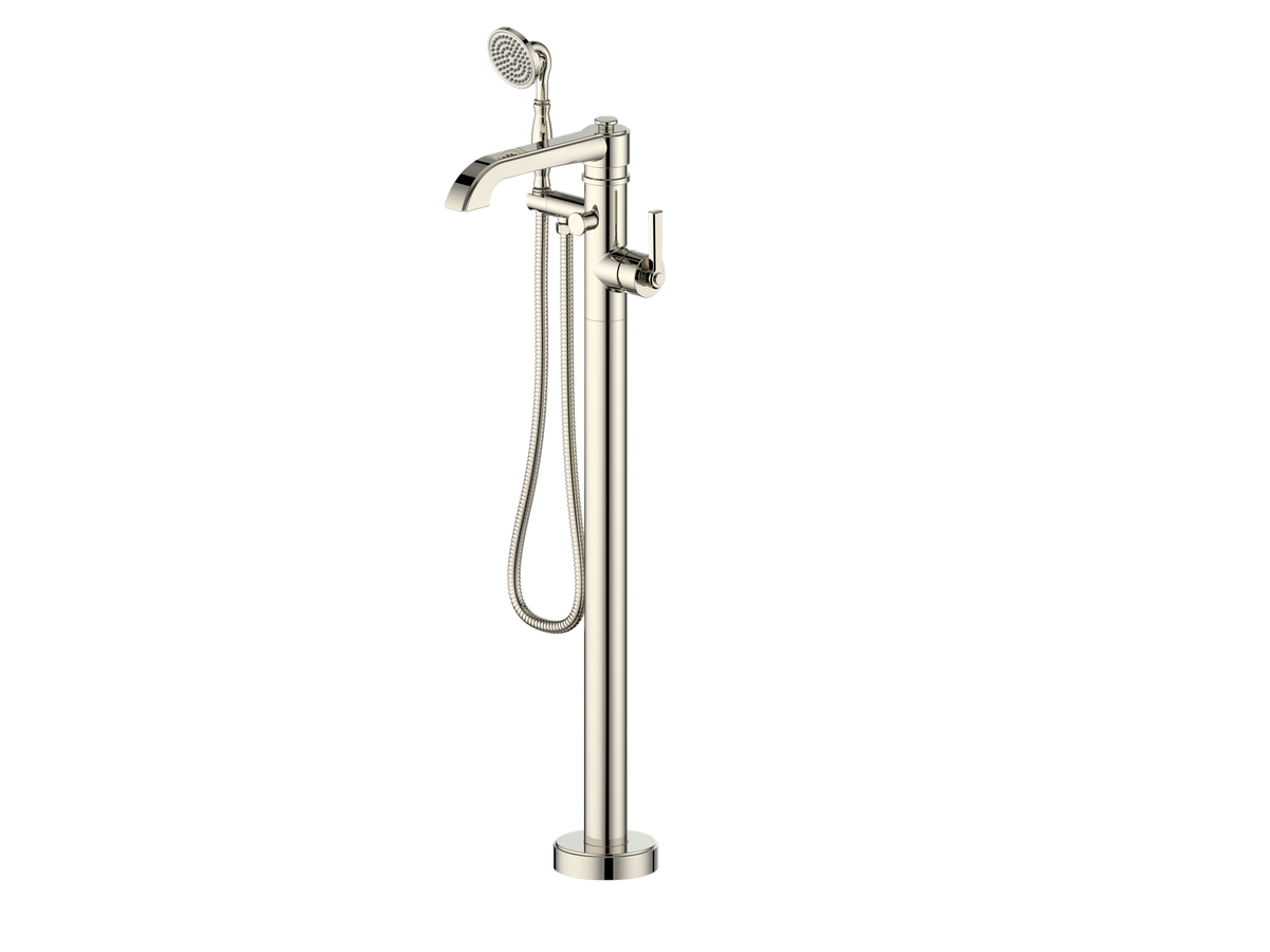 Vogt Zehn Floor Mount Tub Filler - Polished Nickel