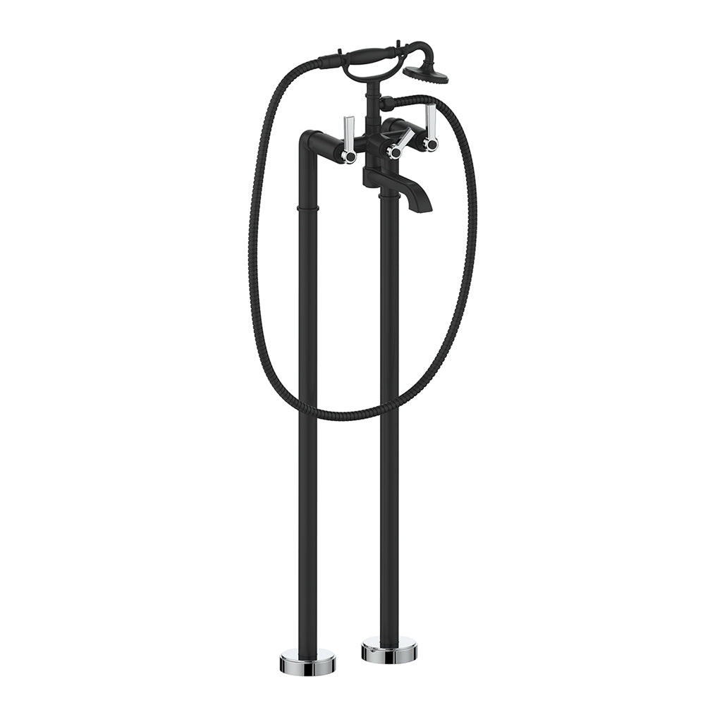 Vogt Zehn Floor Mount Tub Filler - Lever Handle (Z1) / Chrome/Matte Black
