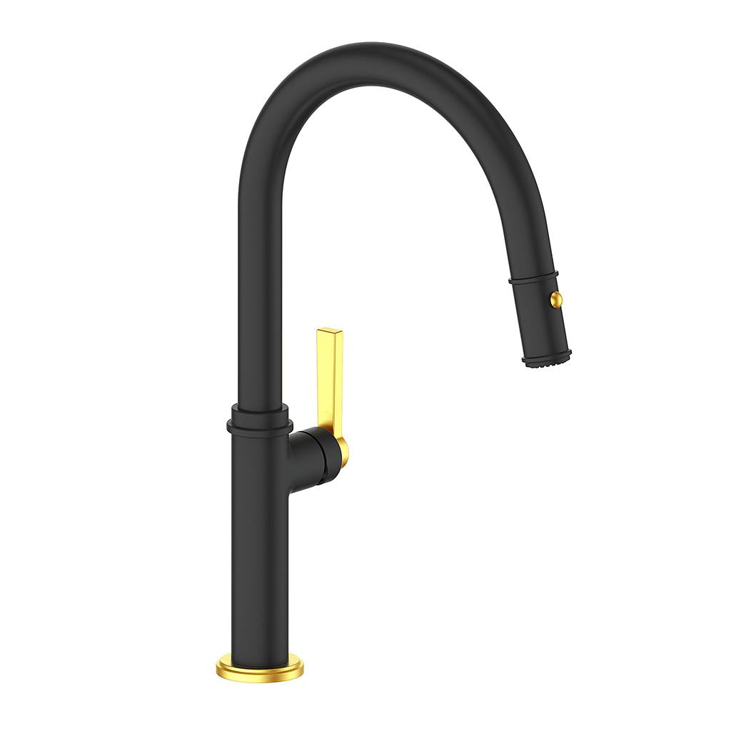 Vogt Zehn Kitchen Faucet - Brushed Gold/Matte Black