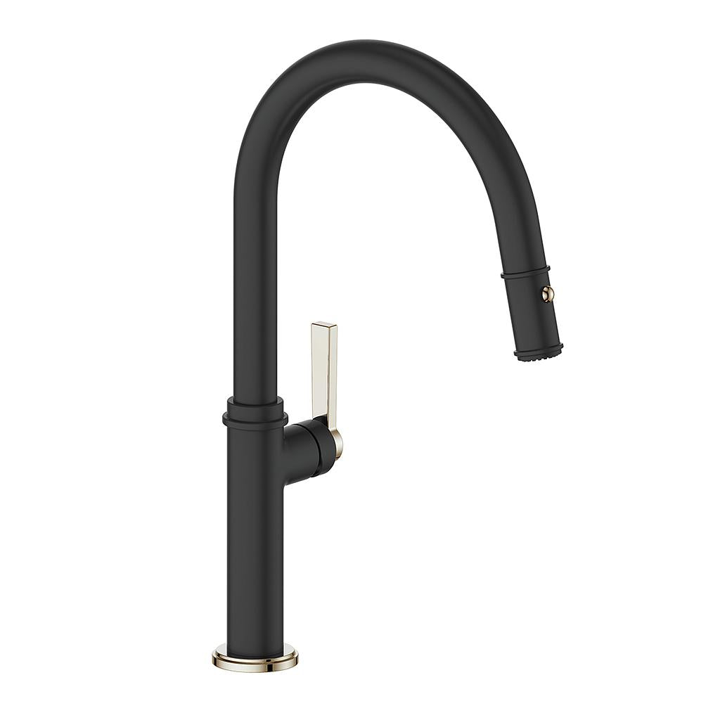 Vogt Zehn Kitchen Faucet - Polished Nickel/Matte Black