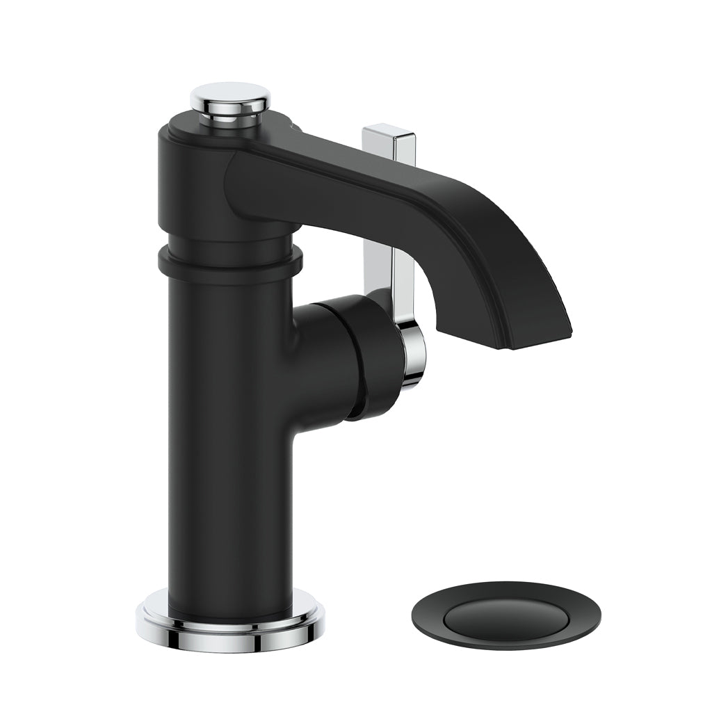 Vogt Zehn Lavatory Faucet with Pop-up Drain - Chrome/Matte Black