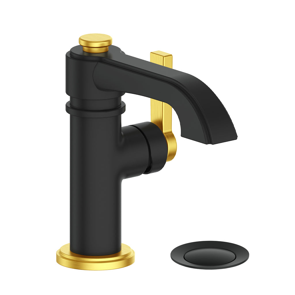 Vogt Zehn Lavatory Faucet with Pop-up Drain - Brushed Gold/Matte Black