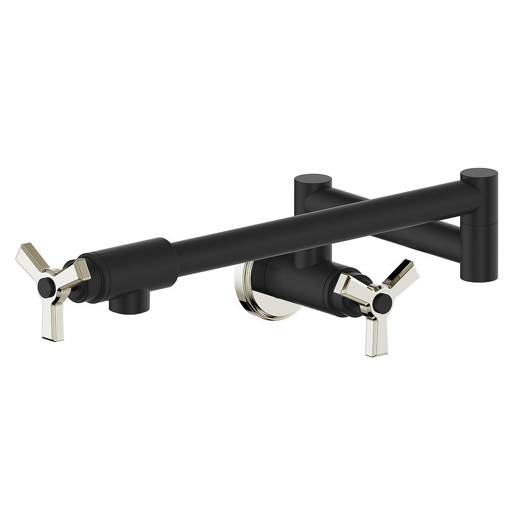 Vogt Zehn Pot Filler - 3-Spoke Handle (Z3) / Polished Nickel/Matte Black