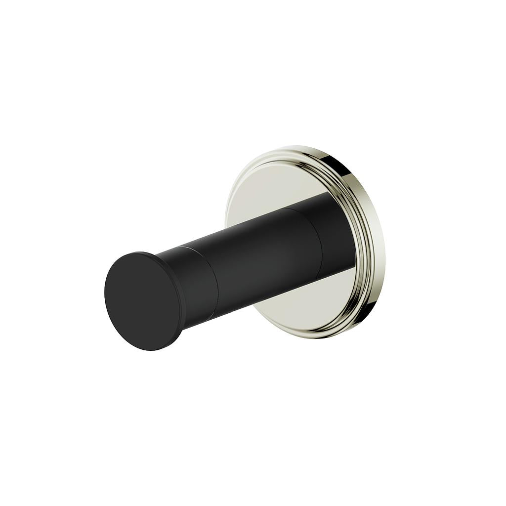Vogt Zehn Robe Hook - Polished Nickel/Matte Black