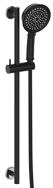 Vogt Zehn Sliding Shower Bar with Hand Shower - Chrome/Matte Black