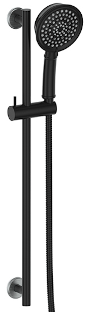 Vogt Zehn Sliding Shower Bar with Hand Shower - Stainless Steel/Matte Black