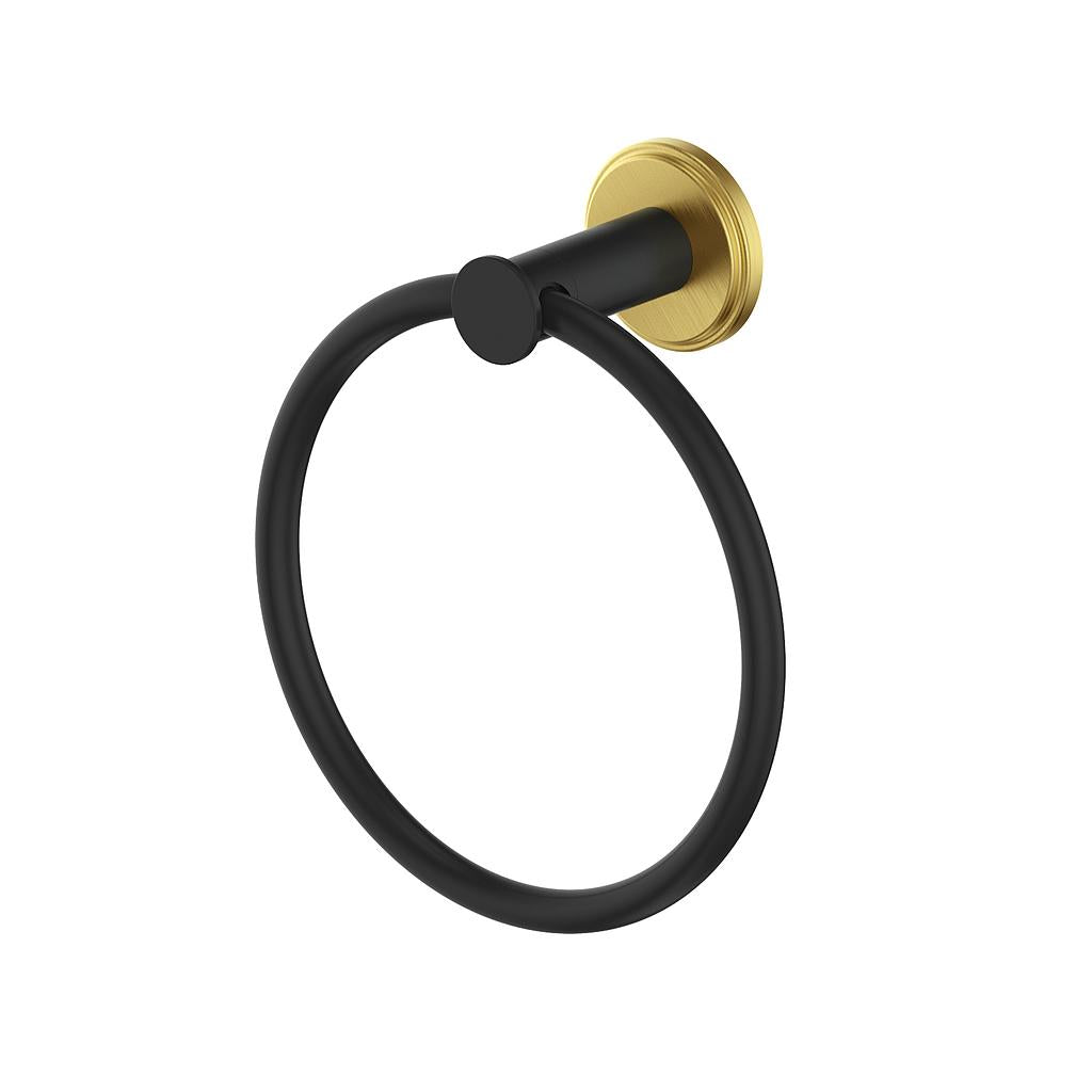 Vogt Zehn Towel Ring - Brushed Gold/Matte Black