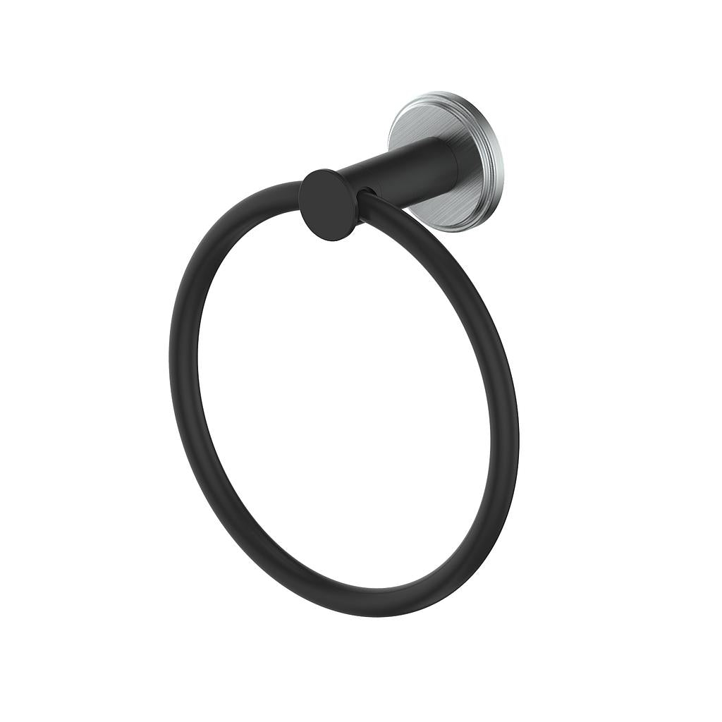 Vogt Zehn Towel Ring - Stainless Steel/Matte Black