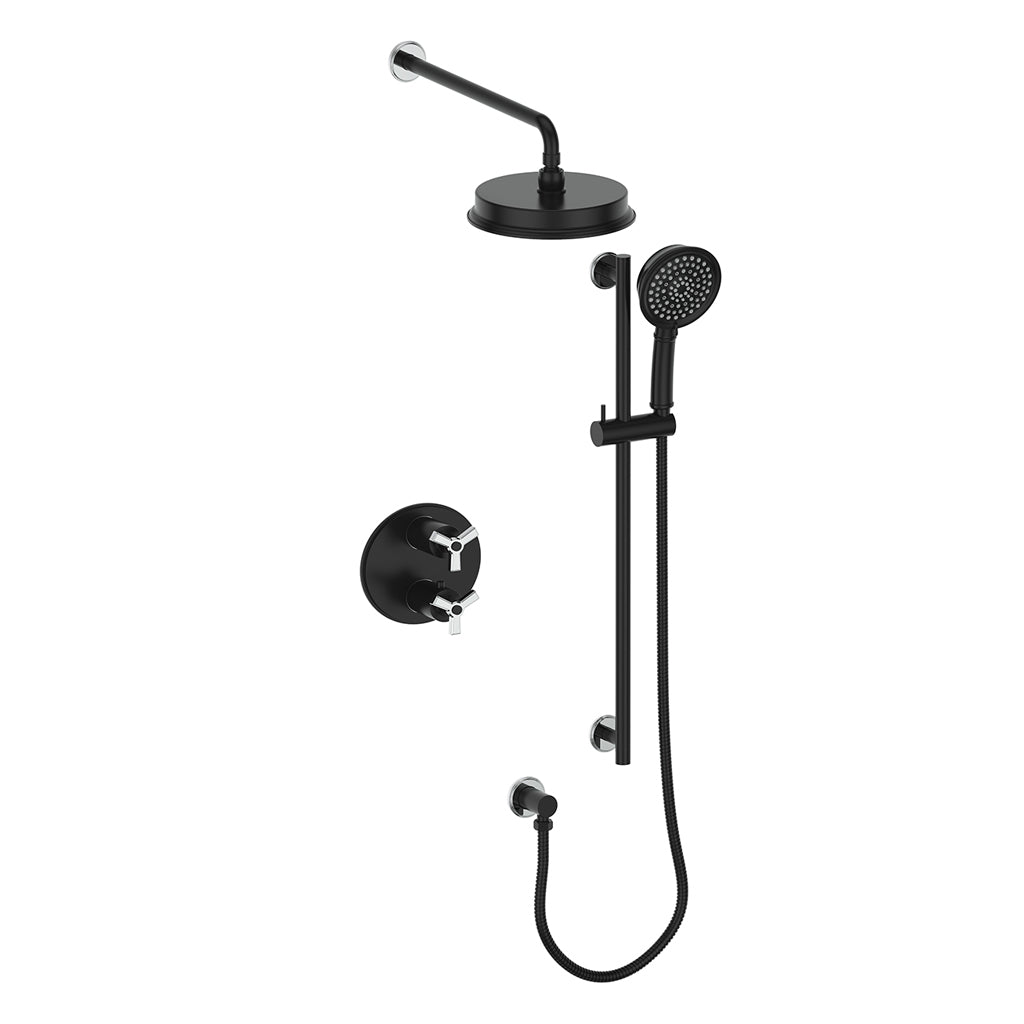 Vogt Zehn Trim for 2-Way TH Shower Kit - 3-Spoke Handle (Z3) / Chrome/Matte Black