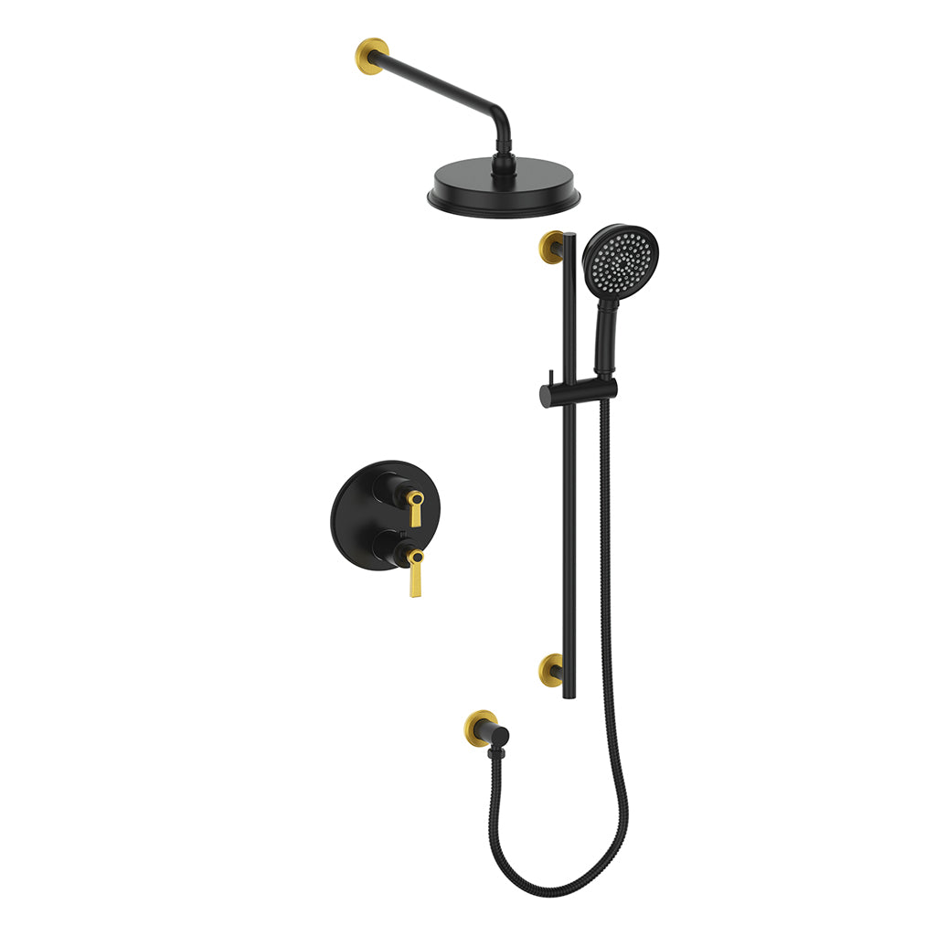 Vogt Zehn Trim for 2-Way TH Shower Kit - Lever Handle (Z1) / Brushed Gold/Matte Black