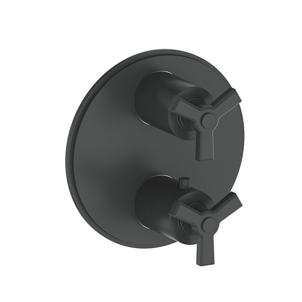 Vogt Zehn Trim for 2-Way TH Valve - 3-Spoke Handle (Z3) / Matte Black