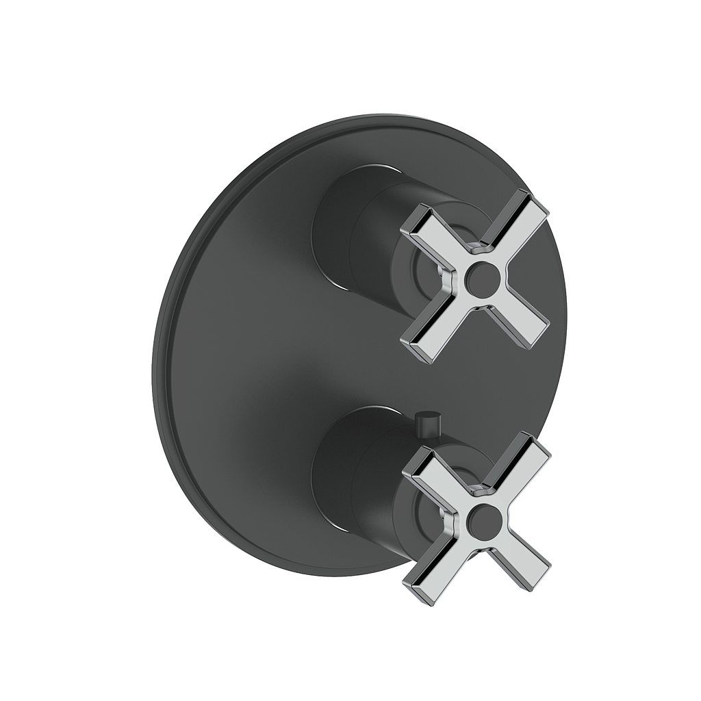 Vogt Zehn Trim for 2-Way TH Valve - 4-Spoke Handle (Z4) / Chrome/Matte Black