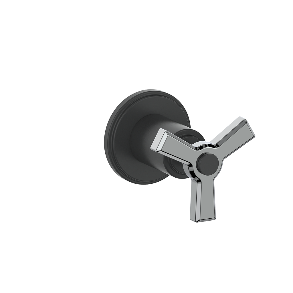 Vogt Zehn Trim for 3/4" 2-Way Diverter - 3-Spoke Handle (Z3) / Chrome/Matte Black
