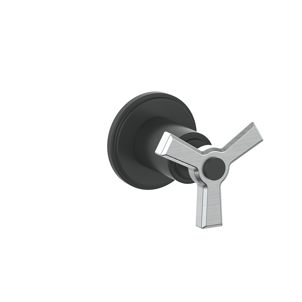Vogt Zehn Trim for 3/4" 2-Way Diverter - 3-Spoke Handle (Z3) / Stainless Steel/Matte Black