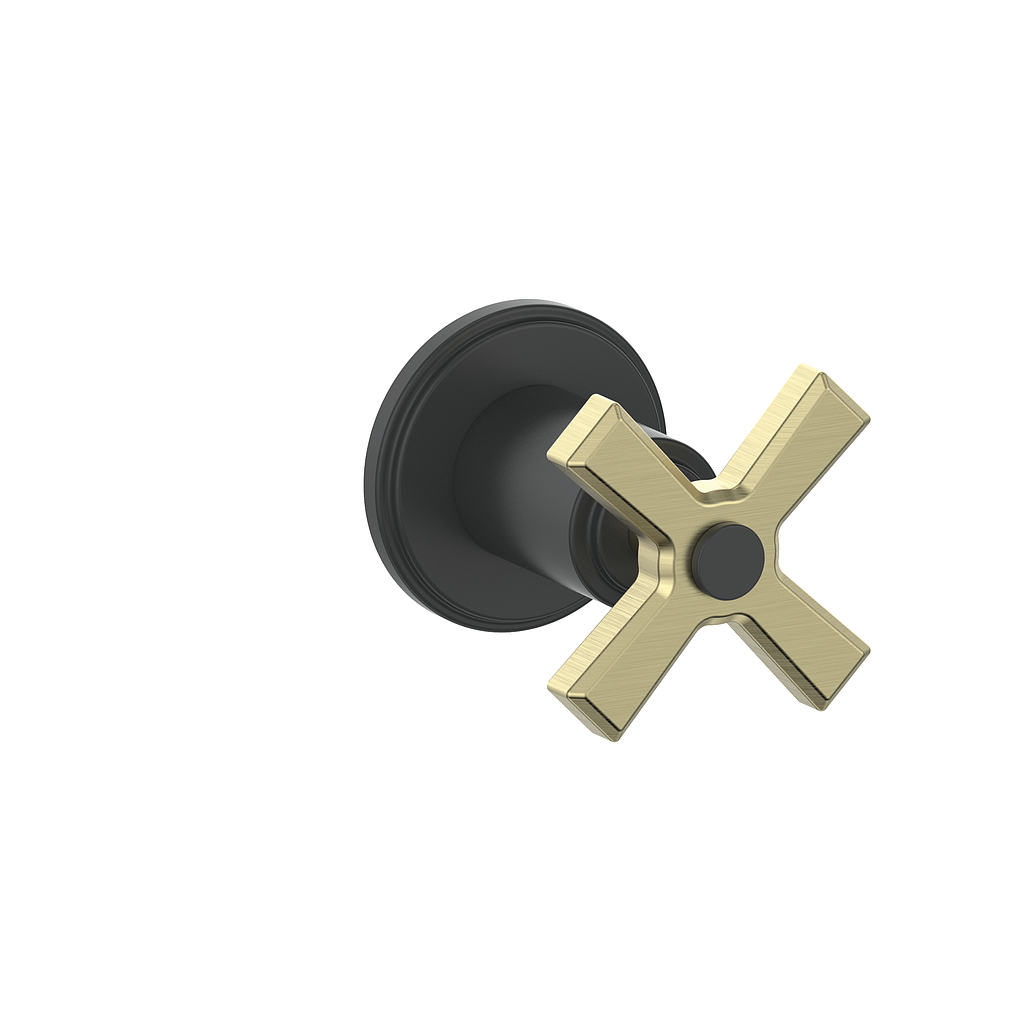 Vogt Zehn Trim for 3/4" 2-Way Diverter - 4-Spoke Handle (Z4) / Brushed Gold/Matte Black