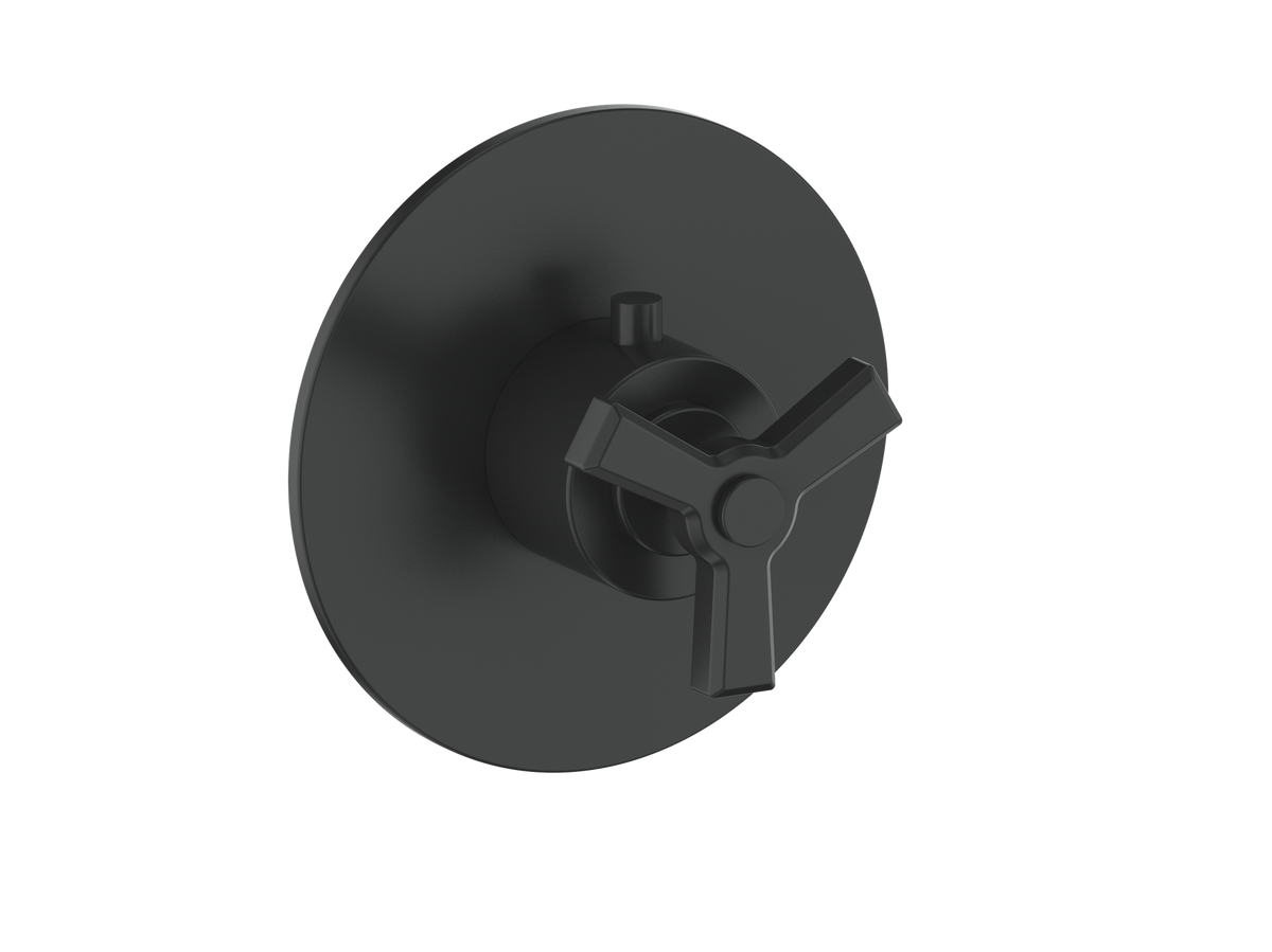 Vogt Zehn Trim for 3/4" High-Flow TH Valve - 3-Spoke Handle (Z3) / Matte Black