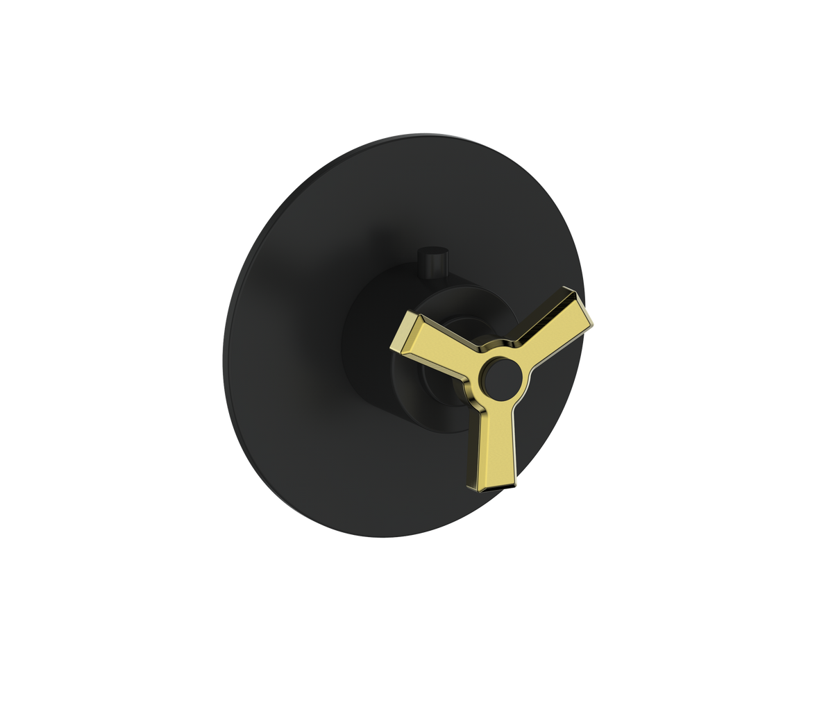 Vogt Zehn Trim for 3/4" High-Flow TH Valve - 3-Spoke Handle (Z3) / Brushed Gold/Matte Black