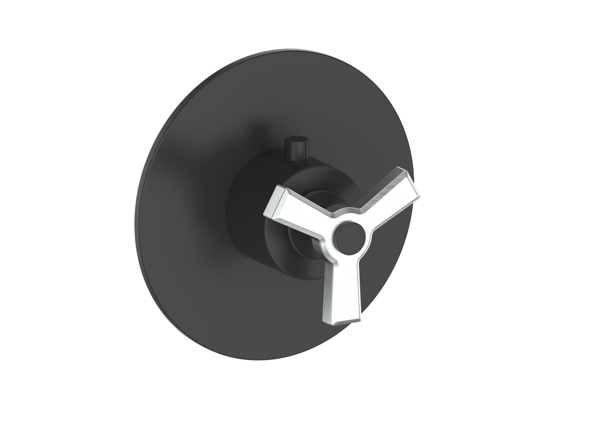 Vogt Zehn Trim for 3/4" High-Flow TH Valve - 3-Spoke Handle (Z3) / Stainless Steel/Matte Black