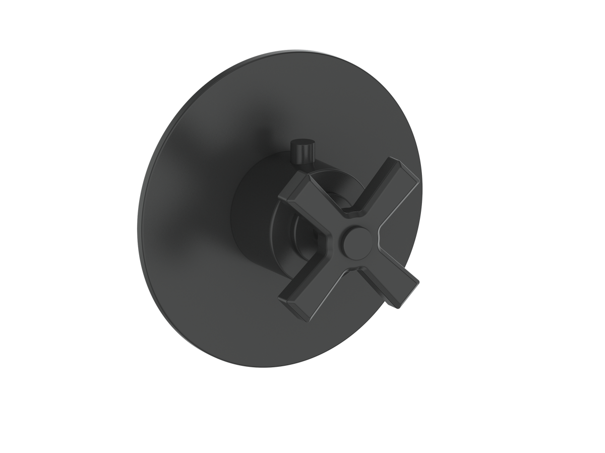 Vogt Zehn Trim for 3/4" High-Flow TH Valve - 4-Spoke Handle (Z4) / Matte Black