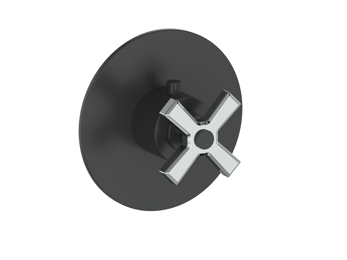 Vogt Zehn Trim for 3/4" High-Flow TH Valve - 4-Spoke Handle (Z4) / Chrome/Matte Black