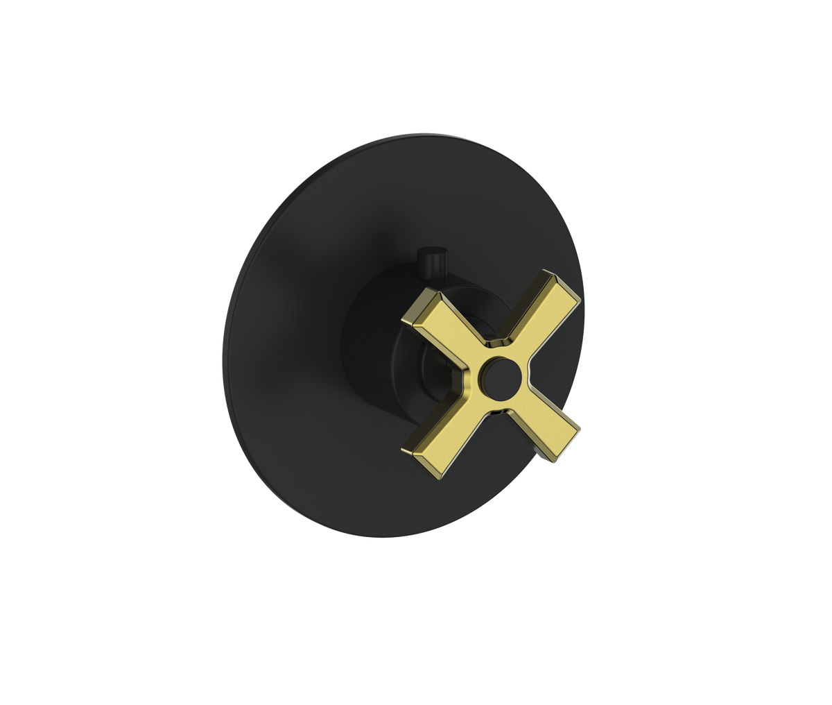 Vogt Zehn Trim for 3/4" High-Flow TH Valve - 4-Spoke Handle (Z4) / Brushed Gold/Matte Black