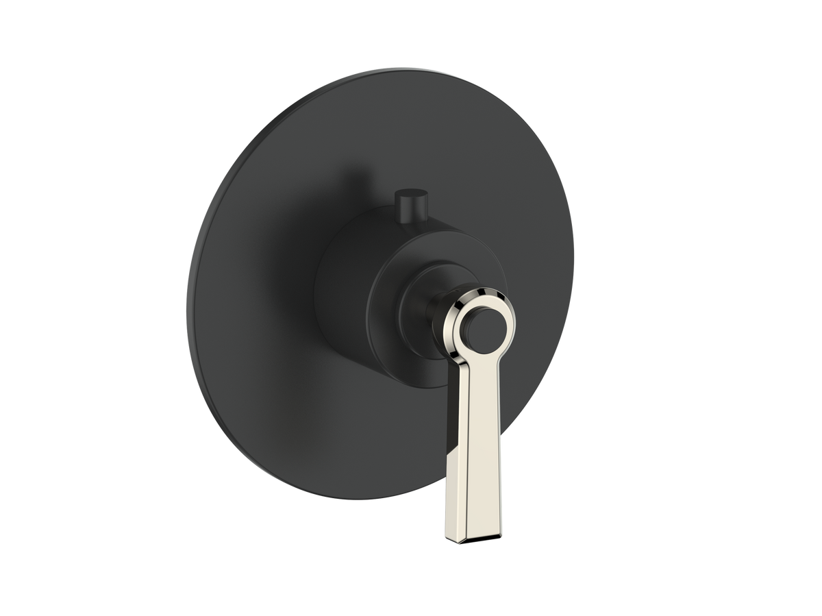 Vogt Zehn Trim for 3/4" High-Flow TH Valve - Lever Handle (Z1) / Polished Nickel/Matte Black