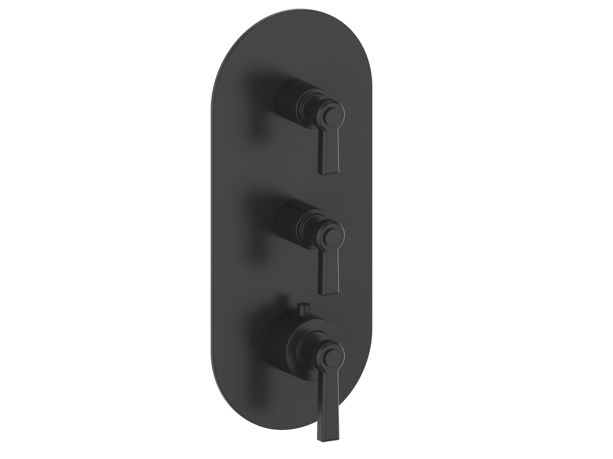 Vogt Zehn Trim for 3/4" High-Flow TH Valve with 2 Stops - Lever Handle (Z1) / Matte Black