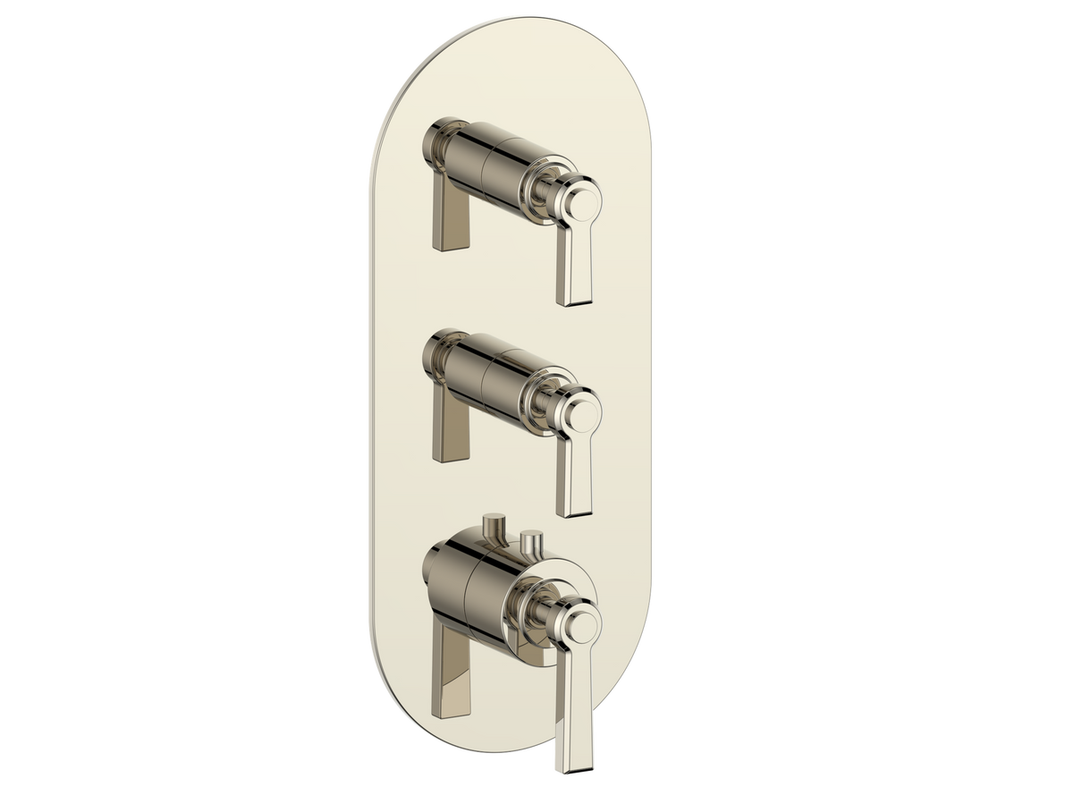 Vogt Zehn Trim for 3/4" High-Flow TH Valve with 2 Stops - Lever Handle (Z1) / Polished Nickel