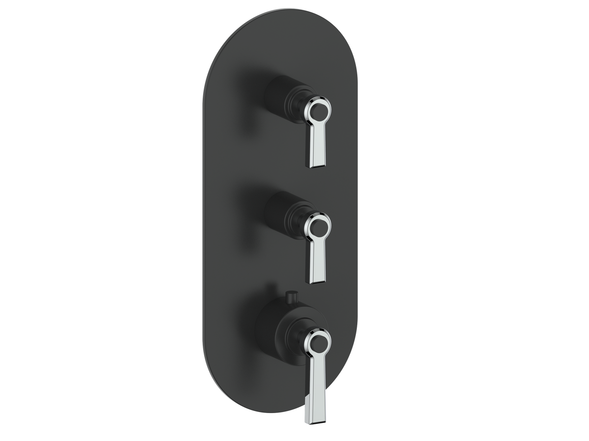 Vogt Zehn Trim for 3/4" High-Flow TH Valve with 2 Stops - Lever Handle (Z1) / Chrome/Matte Black