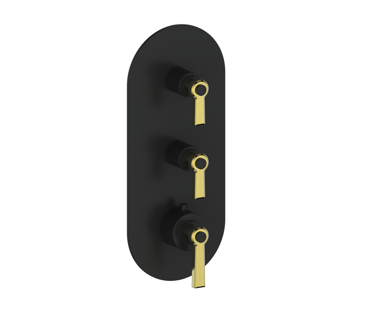 Vogt Zehn Trim for 3/4" High-Flow TH Valve with 2 Stops - Lever Handle (Z1) / Brushed Gold/Matte Black