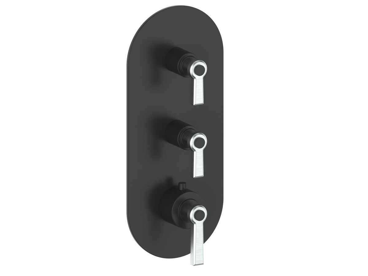 Vogt Zehn Trim for 3/4" High-Flow TH Valve with 2 Stops - Lever Handle (Z1) / Stainless Steel/Matte Black