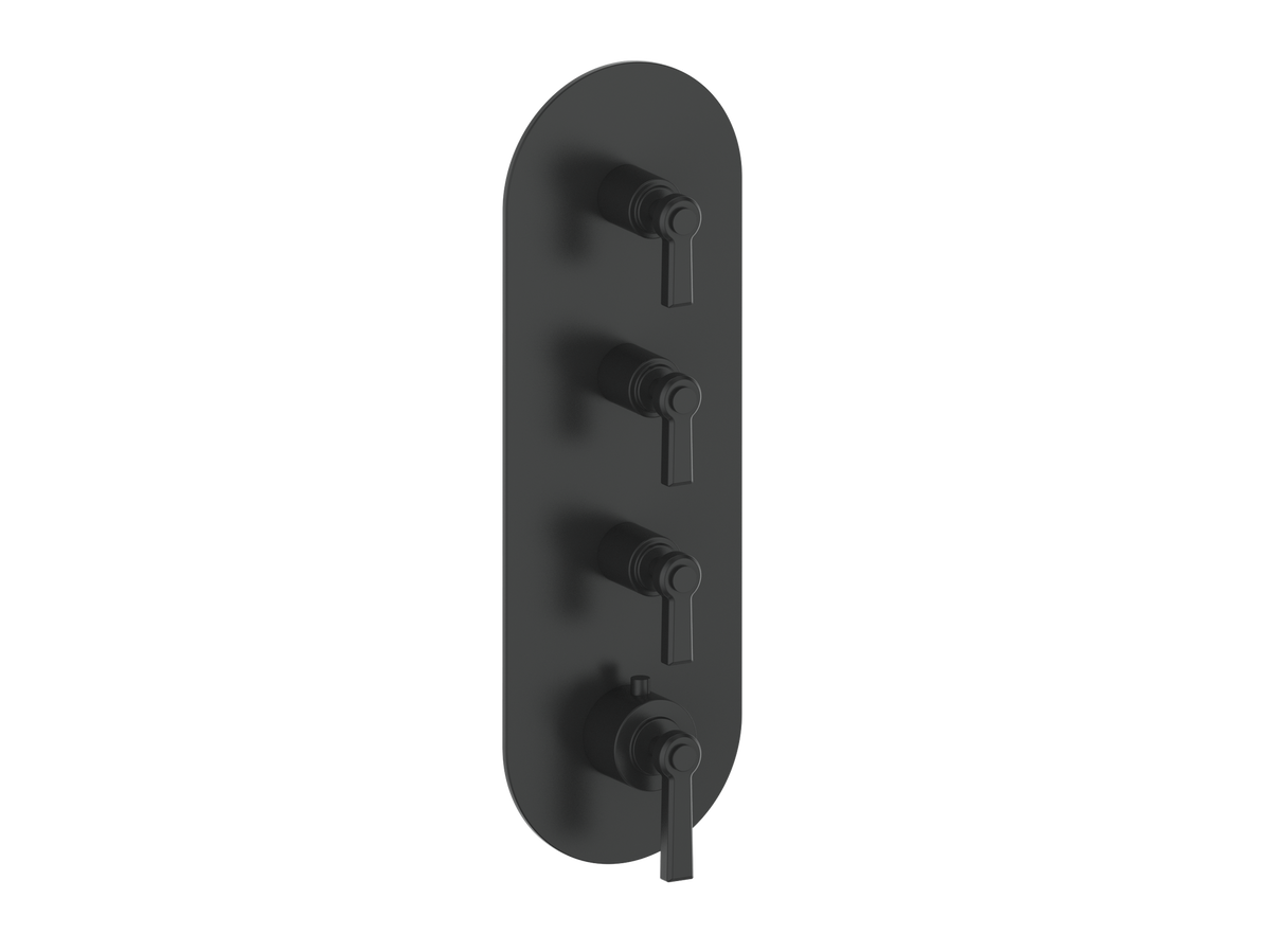 Vogt Zehn Trim for 3/4" High-Flow TH Valve with 3 Stops - Lever Handle (Z1) / Matte Black