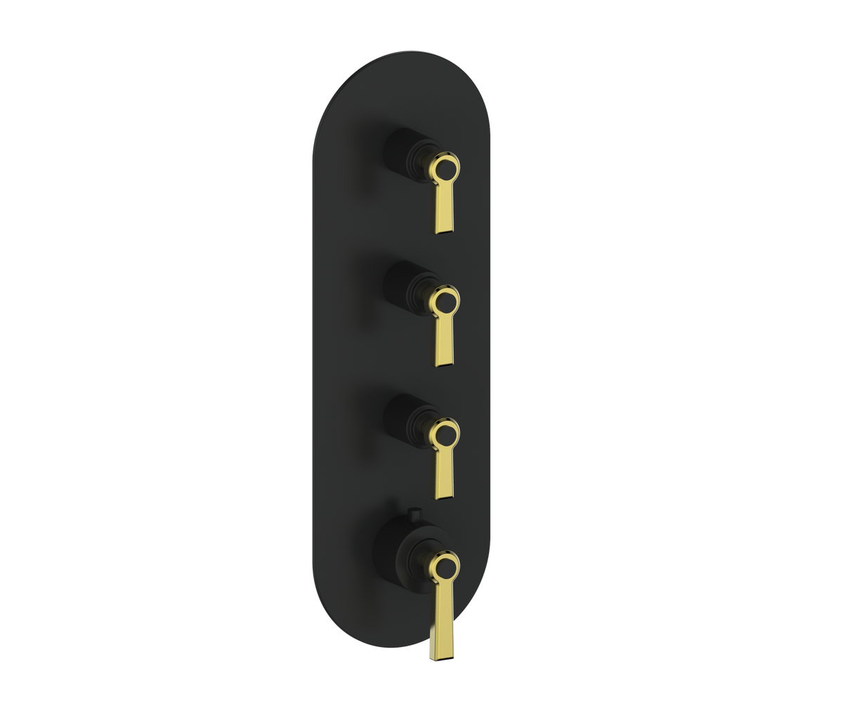 Vogt Zehn Trim for 3/4" High-Flow TH Valve with 3 Stops - Lever Handle (Z1) / Brushed Gold/Matte Black