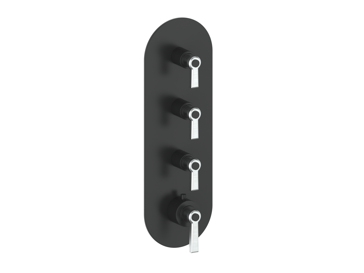 Vogt Zehn Trim for 3/4" High-Flow TH Valve with 3 Stops - Lever Handle (Z1) / Stainless Steel/Matte Black