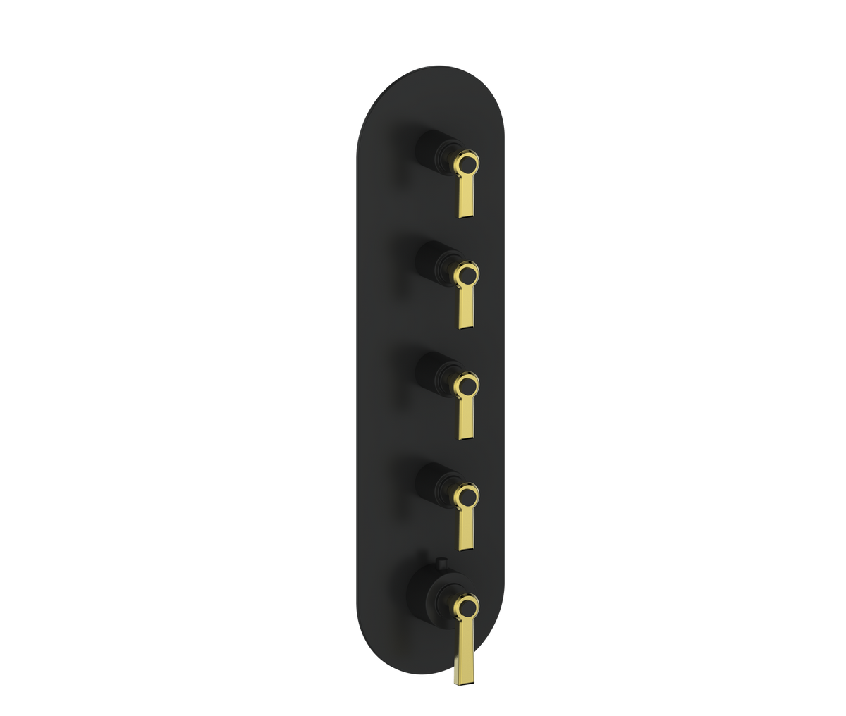 Vogt Zehn Trim for 3/4" High-Flow TH Valve with 4 Stops - Lever Handle (Z1) / Brushed Gold/Matte Black
