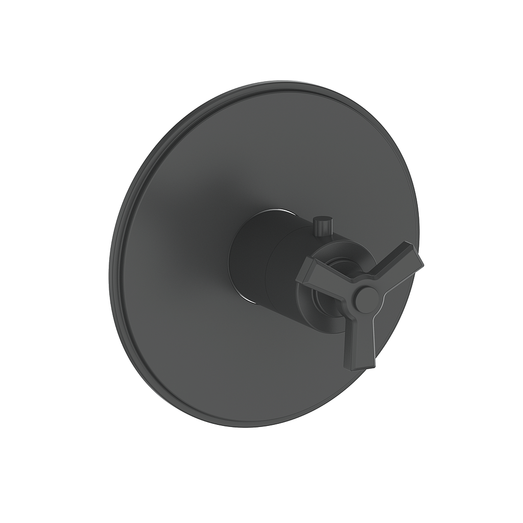 Vogt Zehn Trim for 3/4" TH Valve - 3-Spoke Handle (Z3) / Matte Black