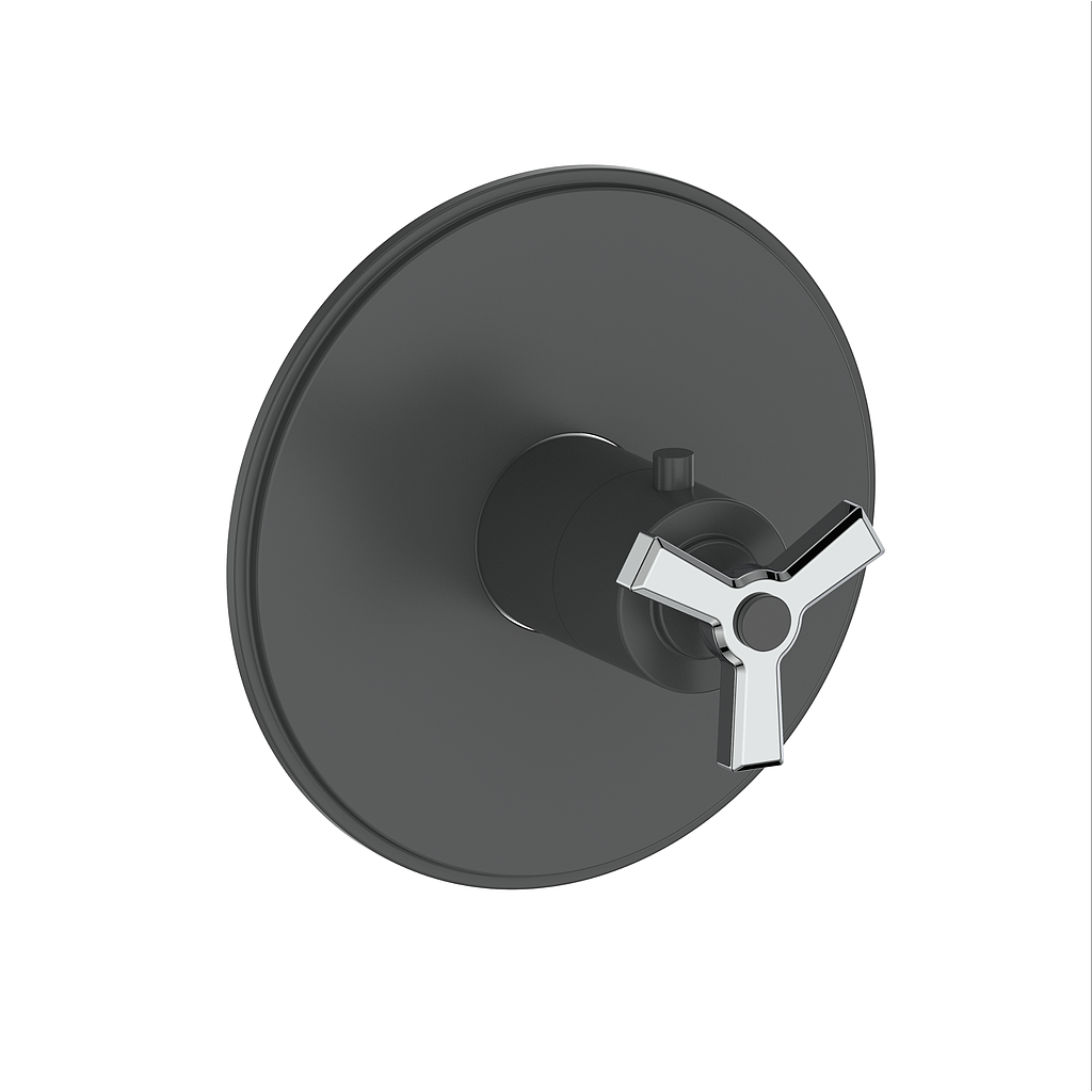 Vogt Zehn Trim for 3/4" TH Valve - 3-Spoke Handle (Z3) / Chrome/Matte Black