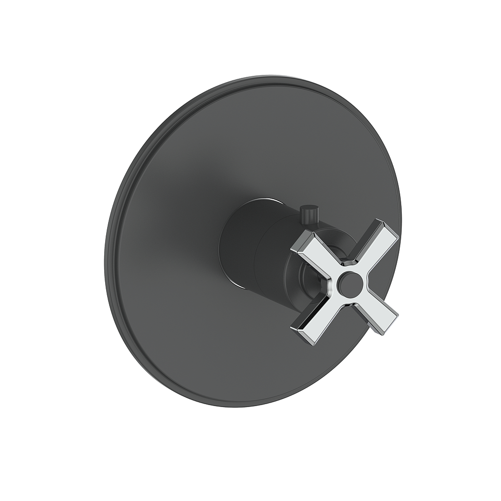 Vogt Zehn Trim for 3/4" TH Valve - 4-Spoke Handle (Z4) / Chrome/Matte Black