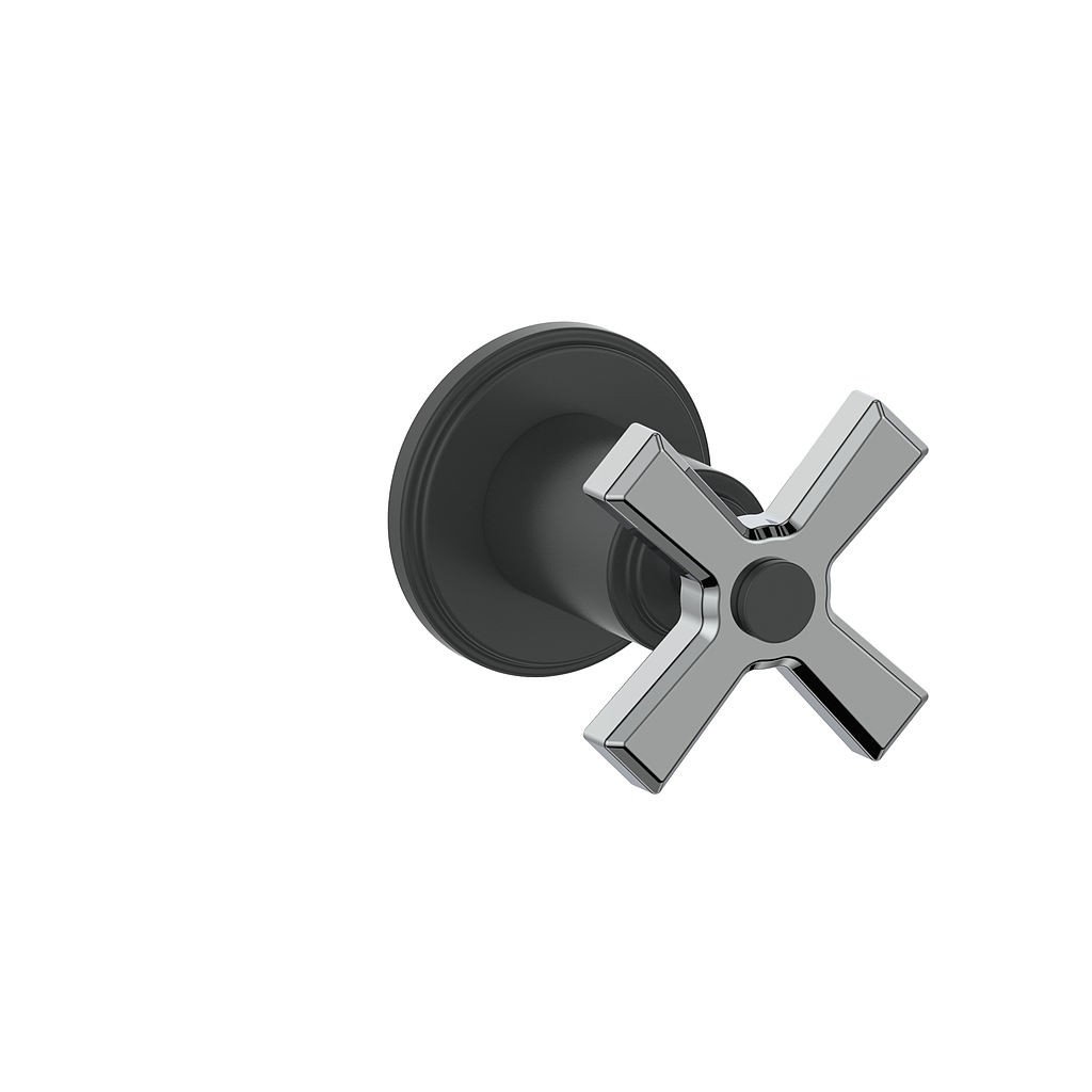 Vogt Zehn Trim for 3/4" Volume Control - 4-Spoke Handle (Z4) / Chrome/Matte Black