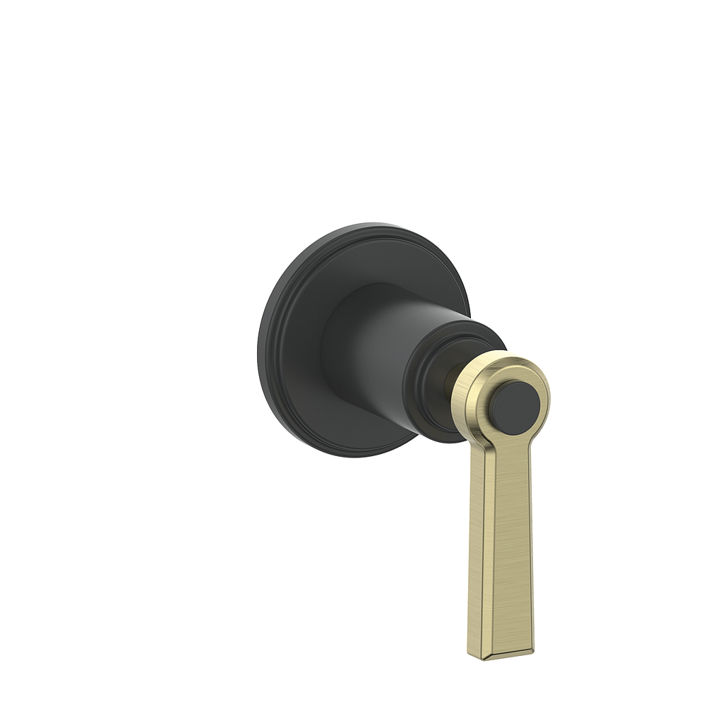 Vogt Zehn Trim for 3/4" Volume Control - Lever Handle (Z1) / Brushed Gold/Matte Black