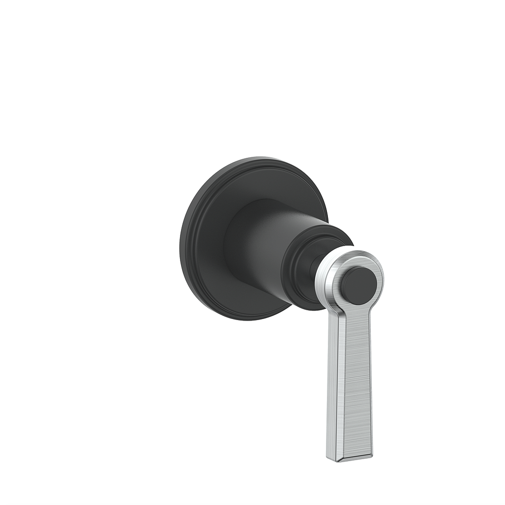 Vogt Zehn Trim for 3/4" Volume Control - Lever Handle (Z1) / Stainless Steel/Matte Black