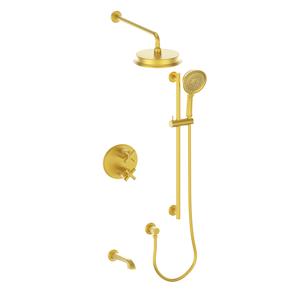 Vogt Zehn Trim for 3-Way TH Shower Kit - 4-Spoke Handle (Z4) / Brushed Gold