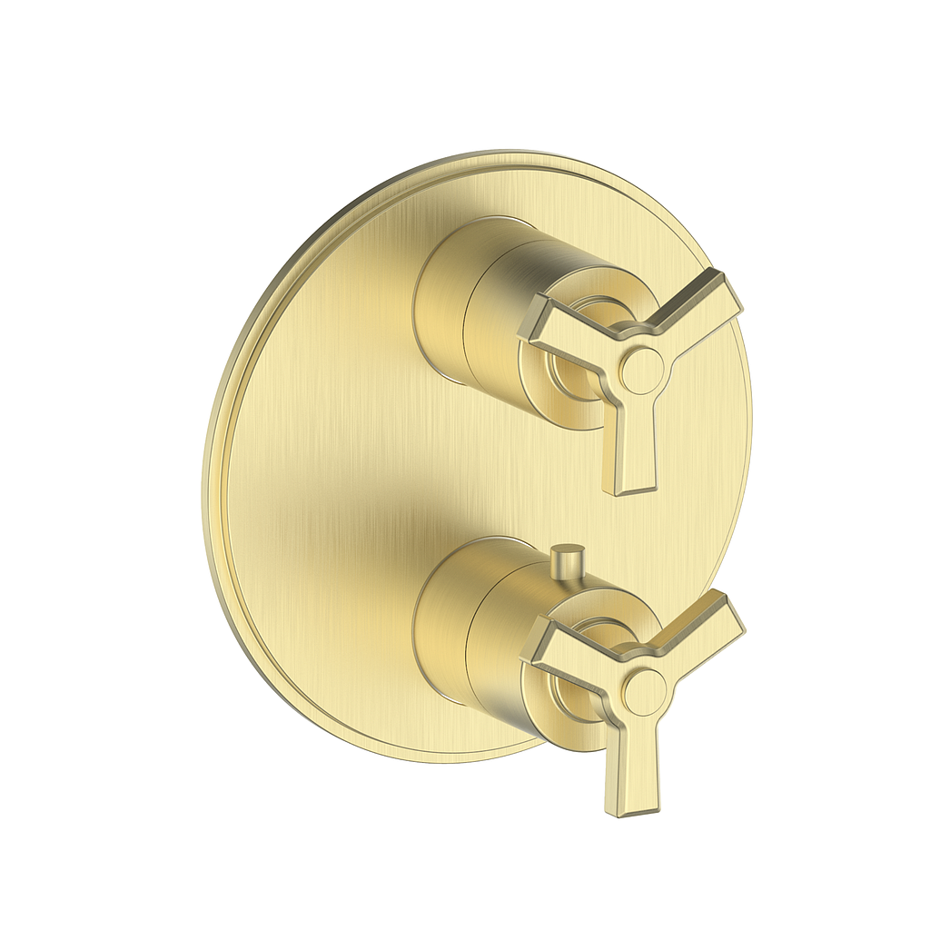 Vogt Zehn Trim for 3-Way TH Valve - 3-Spoke Handle (Z3) / Brushed Gold