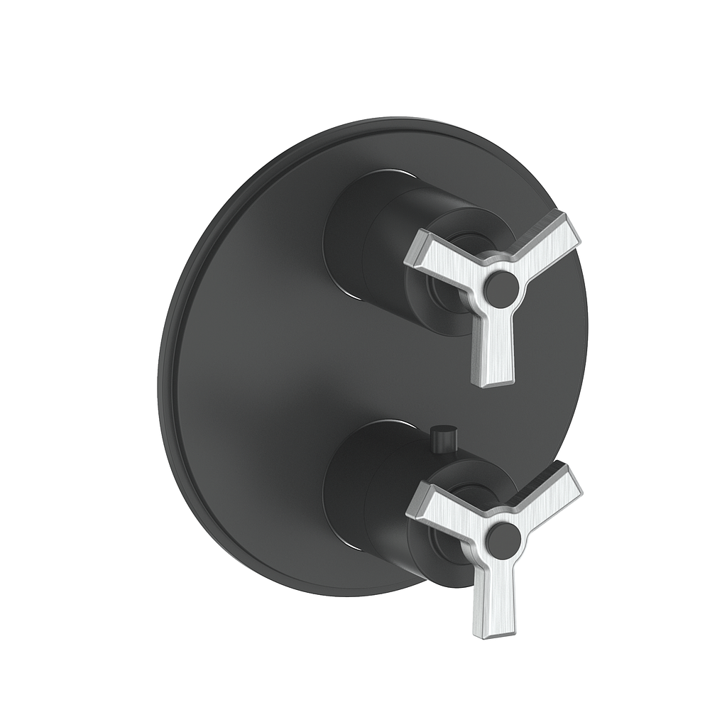 Vogt Zehn Trim for 3-Way TH Valve - 3-Spoke Handle (Z3) / Stainless Steel/Matte Black
