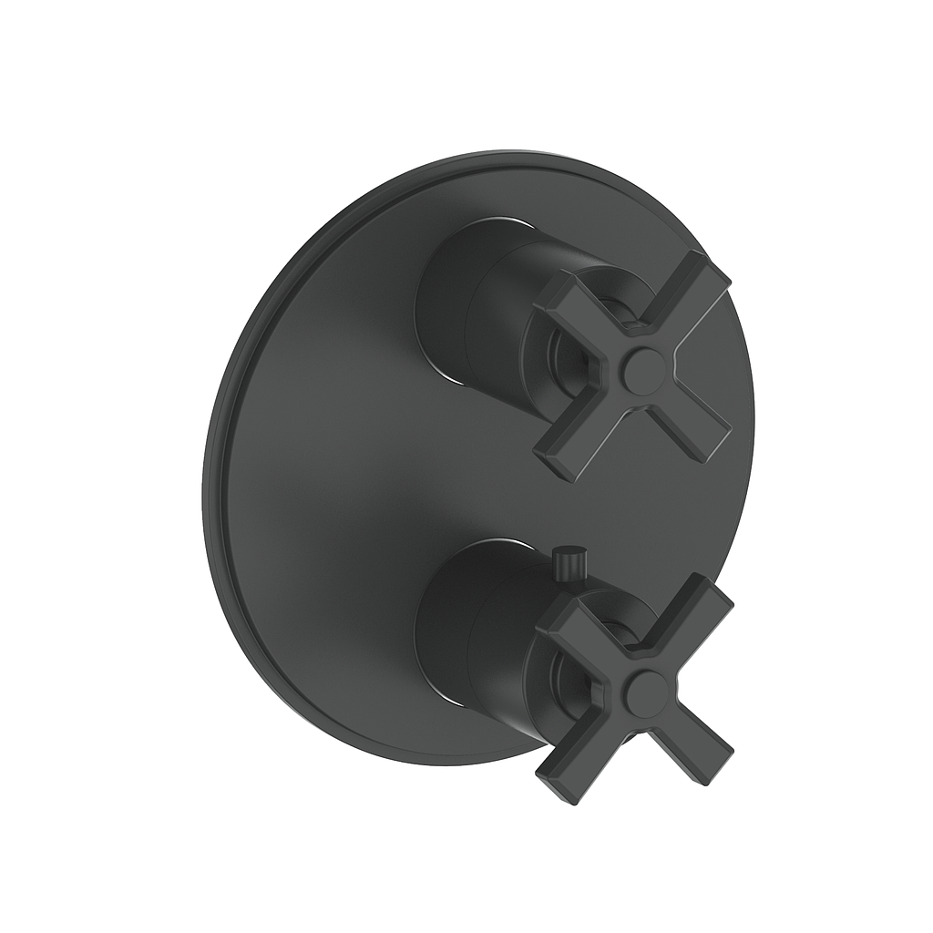 Vogt Zehn Trim for 3-Way TH Valve - 4-Spoke Handle (Z4) / Matte Black