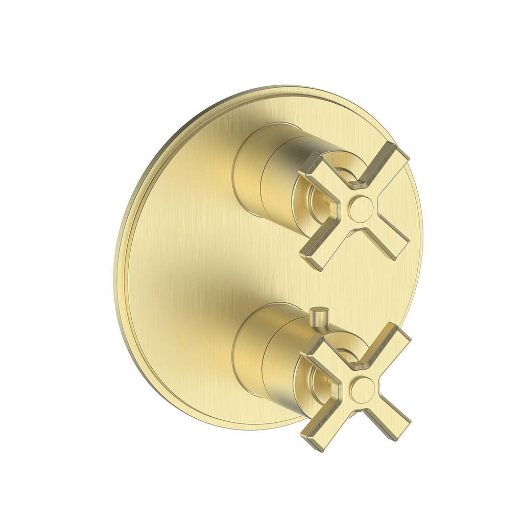 Vogt Zehn Trim for 3-Way TH Valve - 4-Spoke Handle (Z4) / Brushed Gold