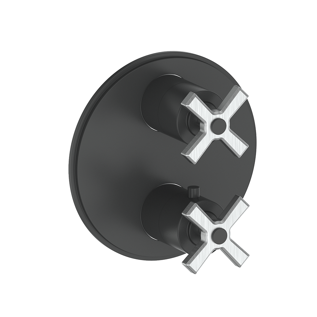 Vogt Zehn Trim for 3-Way TH Valve - 4-Spoke Handle (Z4) / Stainless Steel/Matte Black