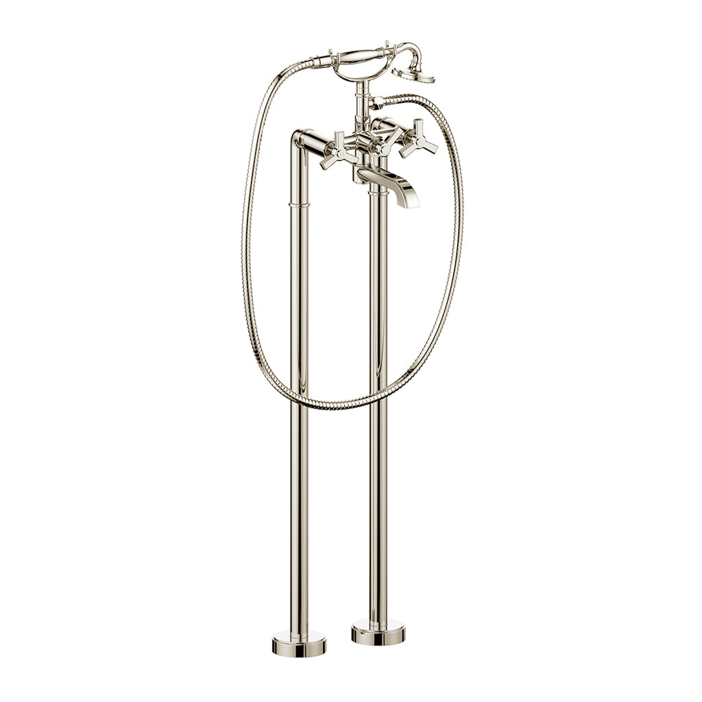 Vogt Zehn Trim for Floor Mount Tub Filler - 3-Spoke Handle (Z3) / Polished Nickel
