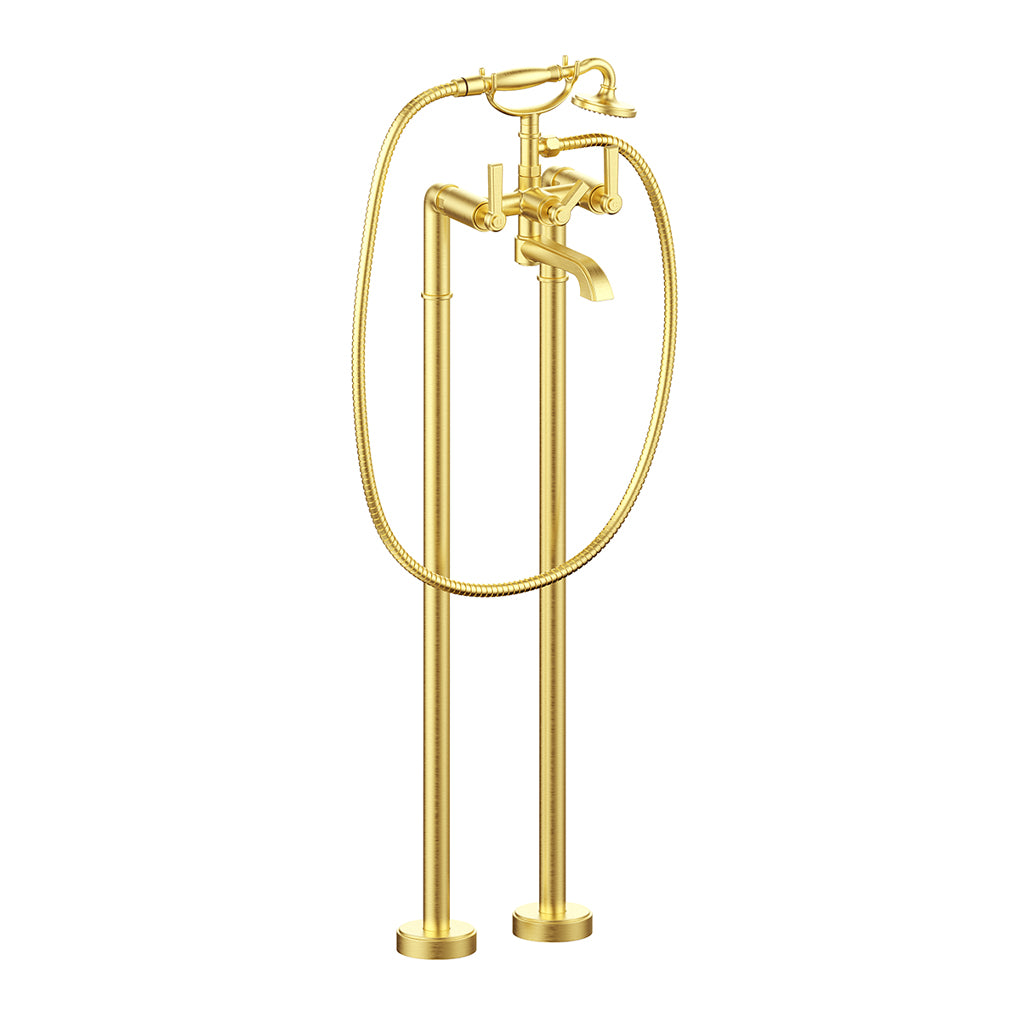 Vogt Zehn Trim for Floor Mount Tub Filler - Lever Handle (Z1) / Brushed Gold