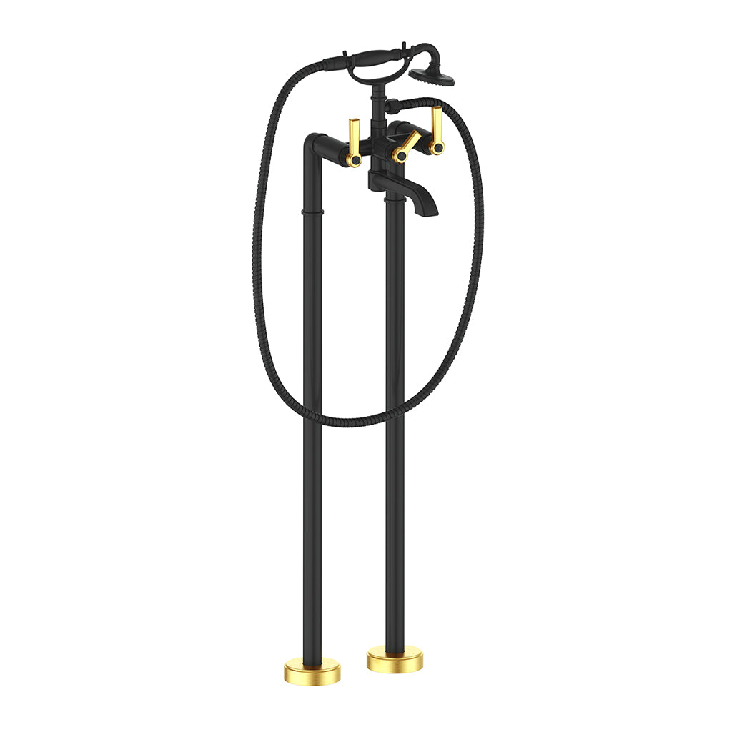 Vogt Zehn Trim for Floor Mount Tub Filler - Lever Handle (Z1) / Brushed Gold/Matte Black